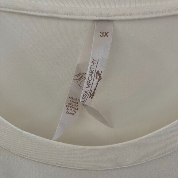 Melissa McCarthy Seven7 White Plus-Size Oversized Long Sleeve Tunic Sz 3x - Picture 5 of 9